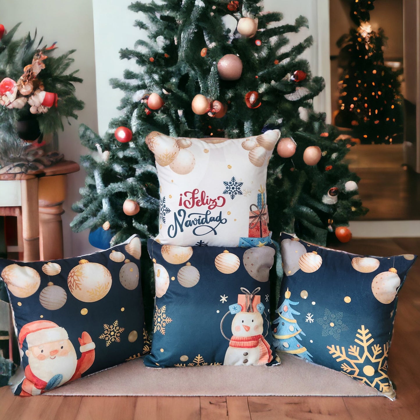 Cojines Navidad Set X 4 Incluye Relleno