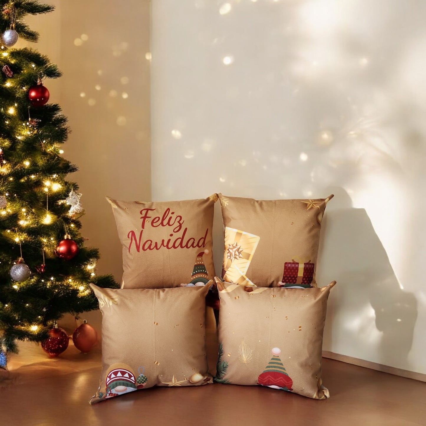Cojines Navidad Set X 4 Incluye Relleno