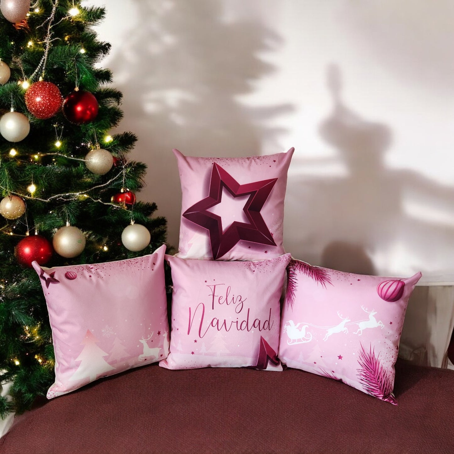 Cojines Navidad Set X 4 Incluye Relleno