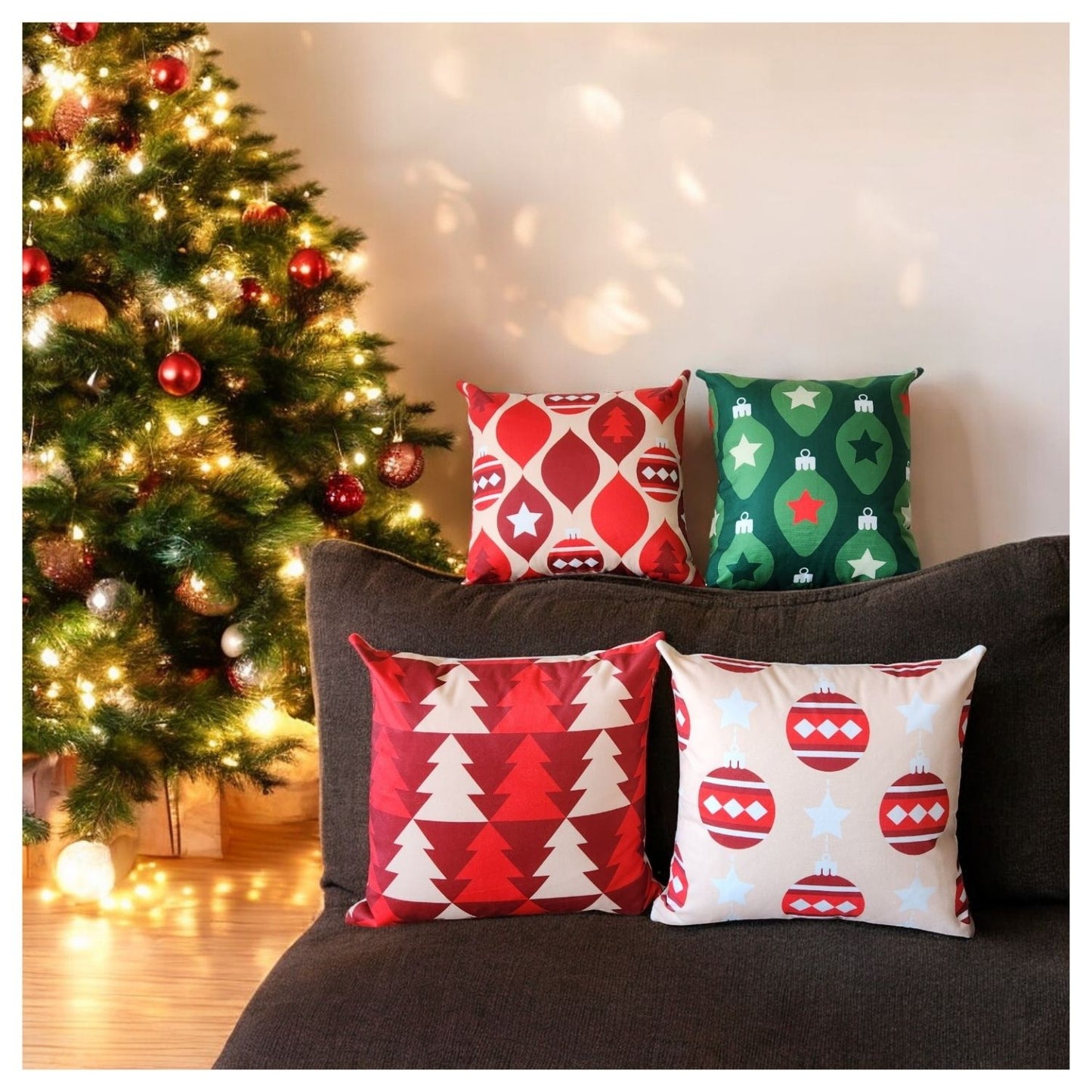 Cojines Navidad Set X 4 Incluye Relleno