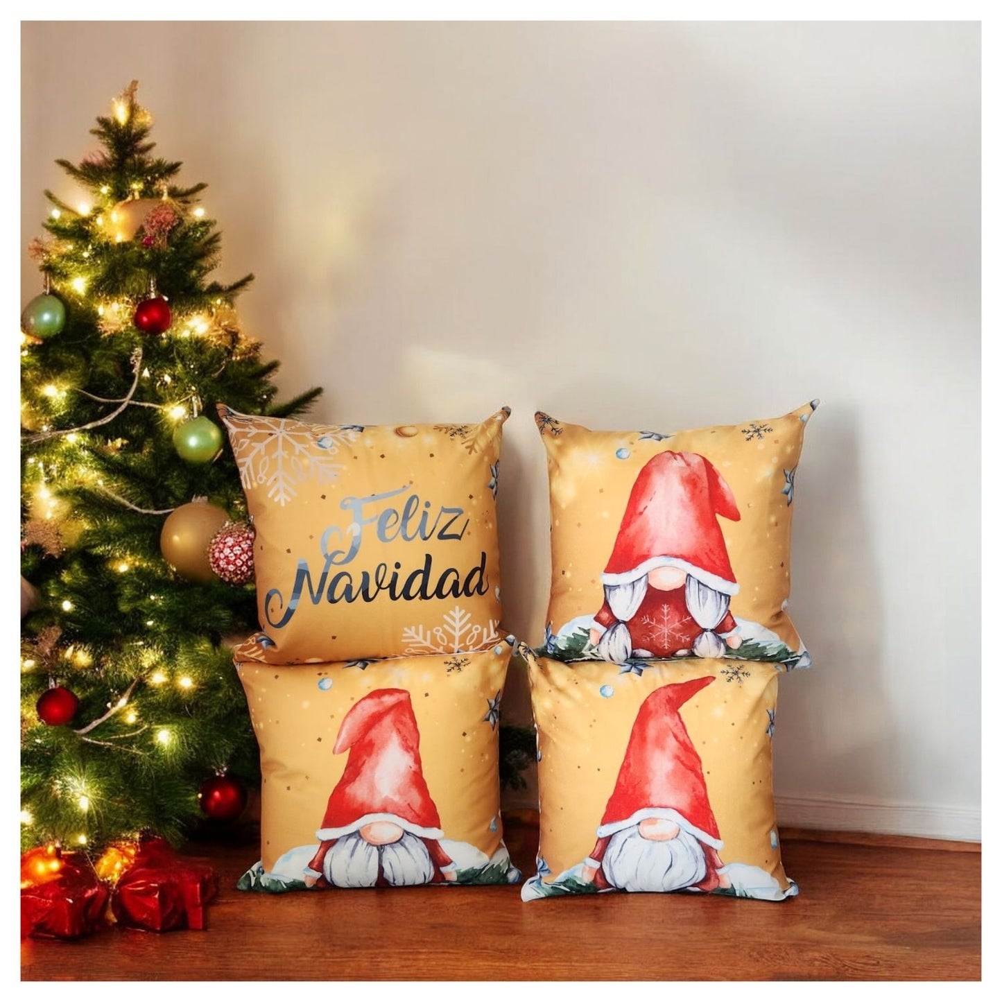 Cojines Navidad Set X 4 Incluye Relleno