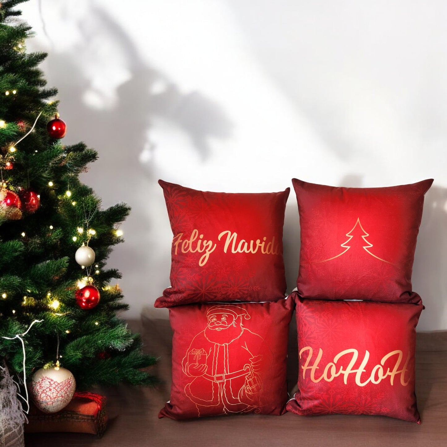 Cojines Navidad Set X 4 Incluye Relleno